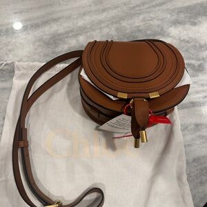 Chloe Tan Textured  Leather  Marci Mini Bag